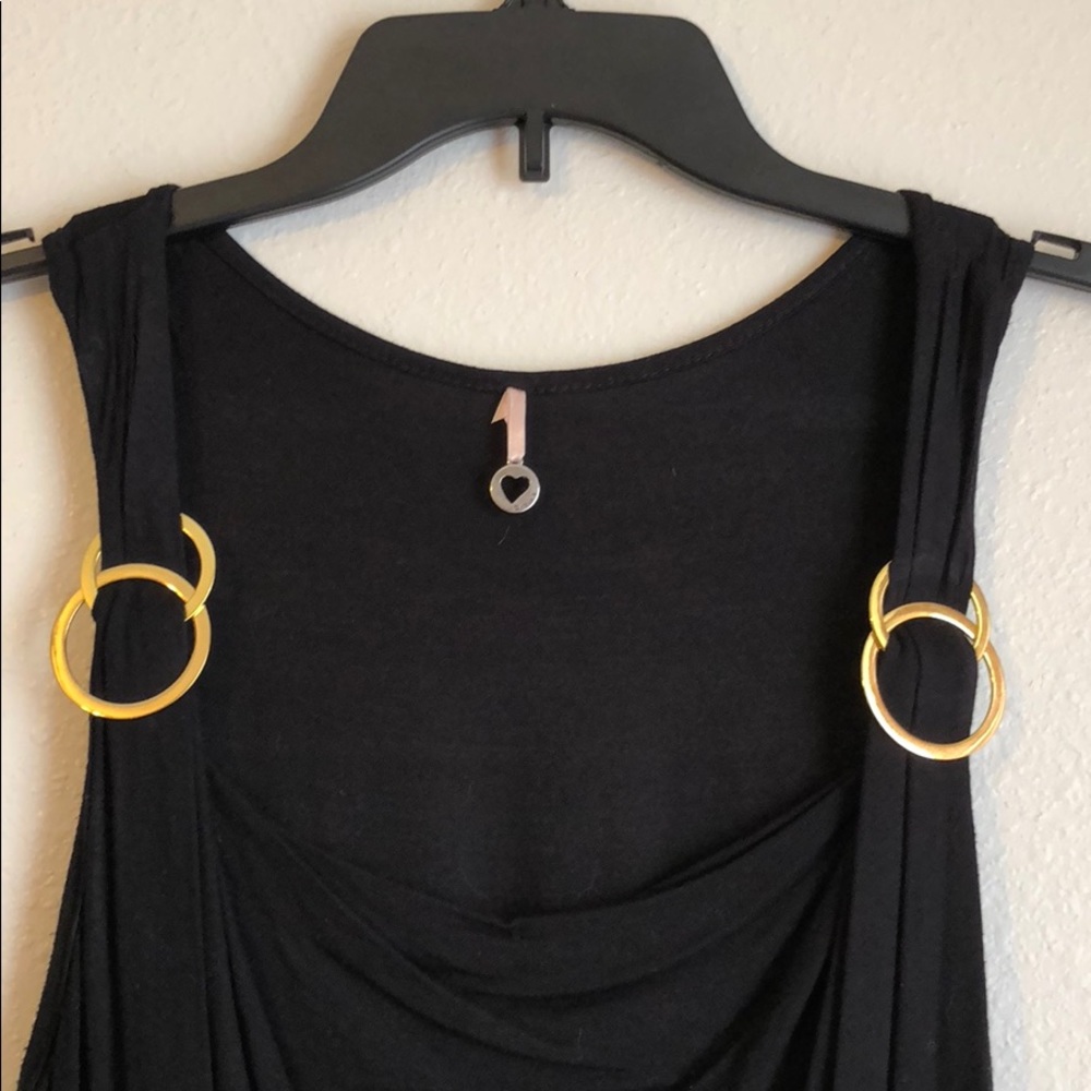 Black Tank Top w/ Gold Tone Details - Picture 2 of 4